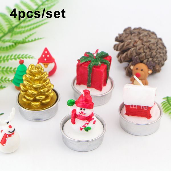 

4pcs christmas candles set decoration xmas accessaries for party holiday supplies home decor fas6