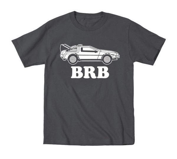 

2019 men's fashion short sleeved camisetas brb delorean retro car 80's party movie doc fun rock swag funny mens t-shirt tee