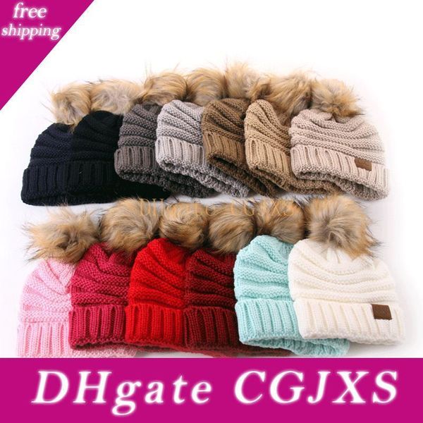 

warm baby kid toddler winter cap hat cc beanie kids hats wool knit outdoor sports caps for children fashion 2019 christmas gift lovely, Blue;gray