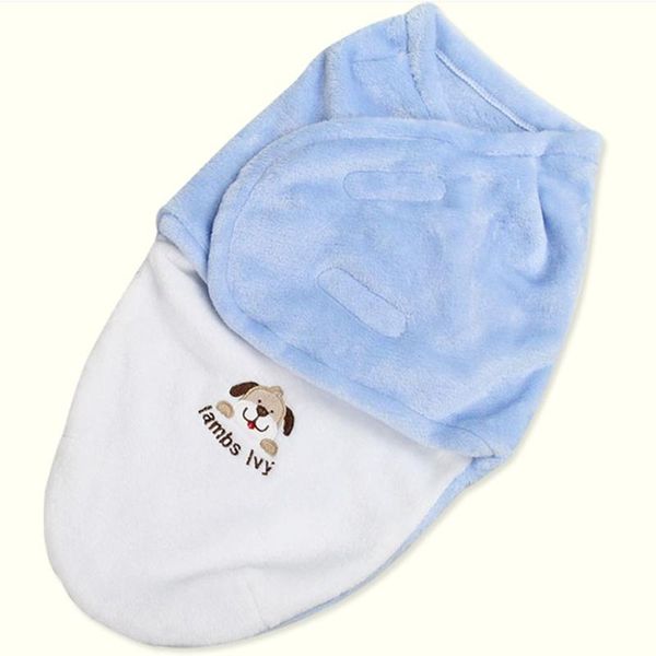 

baby cute cartoon animal soft plush flannel swaddle wrap newborn receiving blanket with tape blanket & swaddling baby blankets