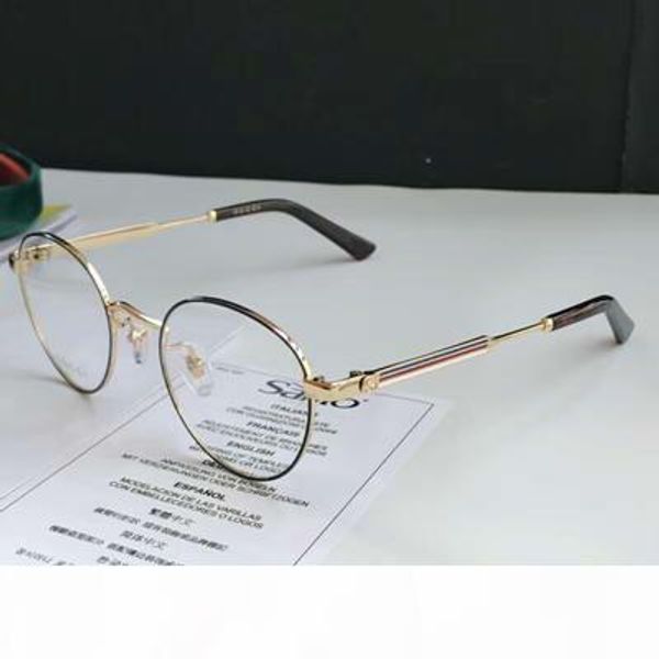 

gold 0290o round eyeglasses glasses frame clear lens glasses luxury mens designer eye glasses frames new with box, Black