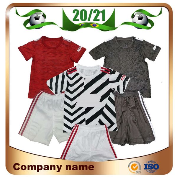 

20/21 united #6 pogba kids kit soccer jerseys 2020 manchester home red alexis mata children soccer shirt lukaku martial football uniform, Black