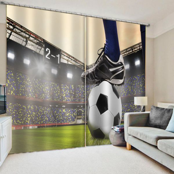 

green curtains Customized size Luxury Blackout 3D Window Curtains For Living Room sport ball curtains