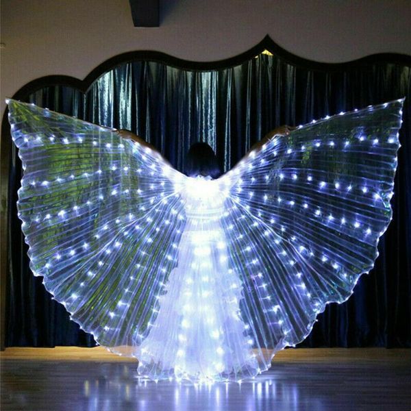 

stage wear light up rave bar cosplay stick party performance props glowing 360 degrees led wing belly dance, Black;red