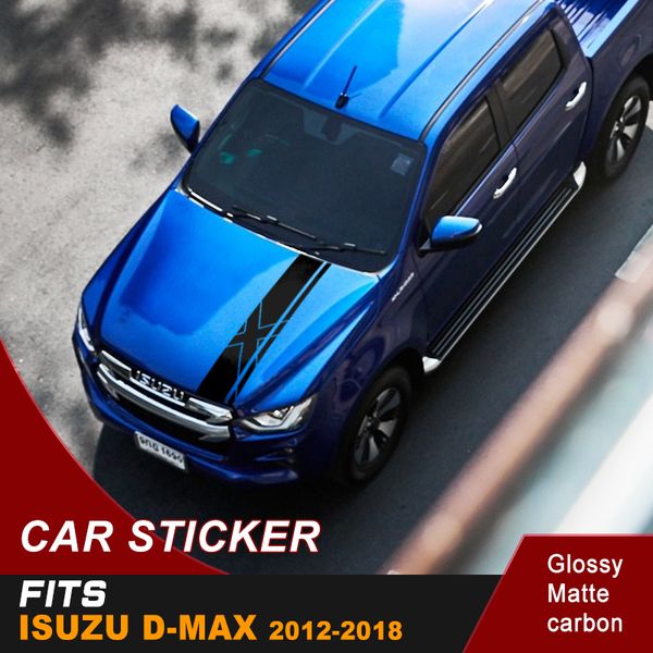 

car accessories 1 set hood stripe graphic vinyl cool car sticker fit for isuzu d-max 2012-2018