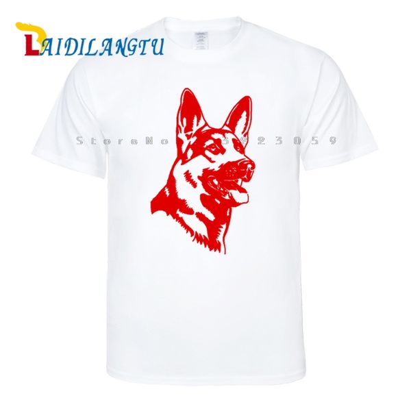 

fashion german shepherd alsation dog men t shirt short sleeve cotton man tshirts t-shirt tees