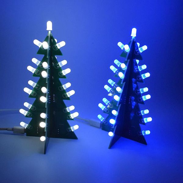 

diy kit christmas trees led circuit electronic pcb board module red green flash light electronic suit holiday decoration