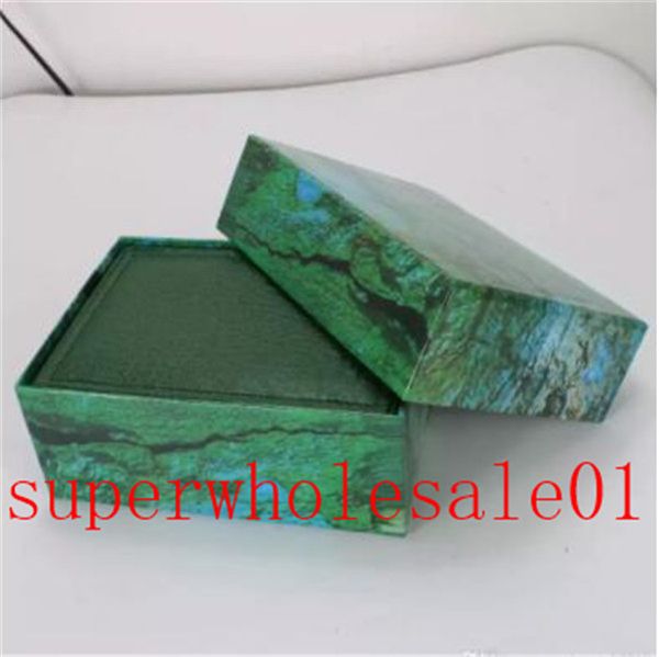 

new fashion sell watch box mens for rolex watch box original inner outer womans watches boxes men wristwatch green box booklet card 9033, Black;blue