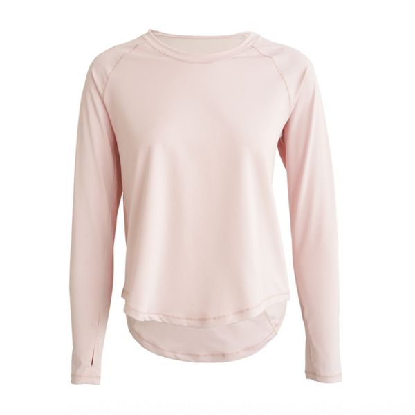 

autumn and winter new quick-drying breathable mesh sports t-shirt women's loose all-match yoga coat t-shirt long-sleeved running fit