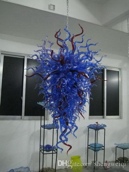 

Contemporary Type Fancy Home Decoration Big Pendant Lamp Indoor Flower Chandelier Lighting Blue Color Dale Chihuly