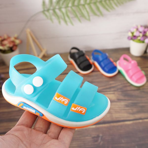 

2020 kids sandals girls sandlas summer toddler boys beach shoes baby soft pvc breathable comfortable children male jelly sandals, Black;red