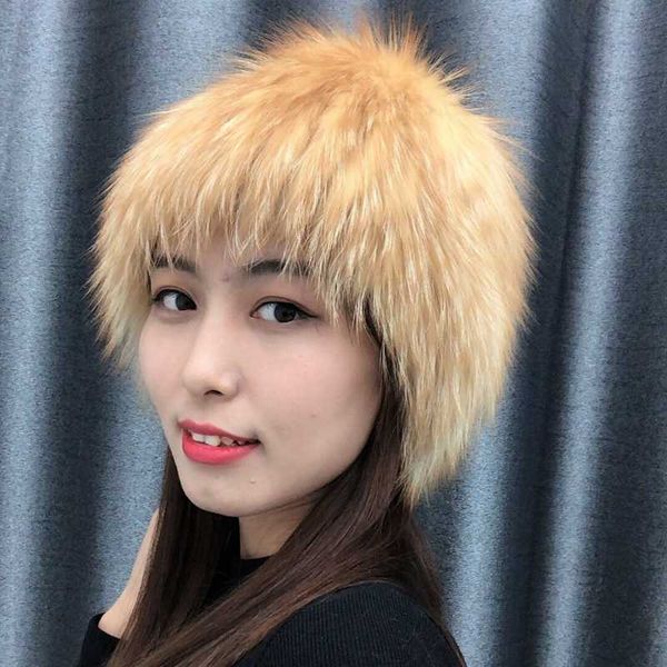 

100% natural silver fur women winter hat knitted cap women fur hat bomber female warm ear winter must, Blue;gray