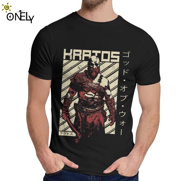 

kratos diagonal god of war t shirt crewneck vintage men's retro organic cotton big size t shirt