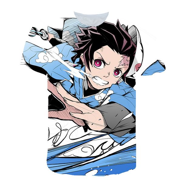 

new short men print oversized demon blade anime demon slayer ghost blade 3d print shirts hippie hippie hentai men clothing