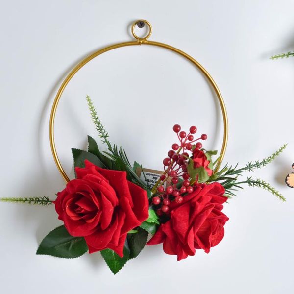 

decorative flowers & wreaths cilected floral hoop wreath geometric round triangle square frame of artificial rose for wedding backdrop wall