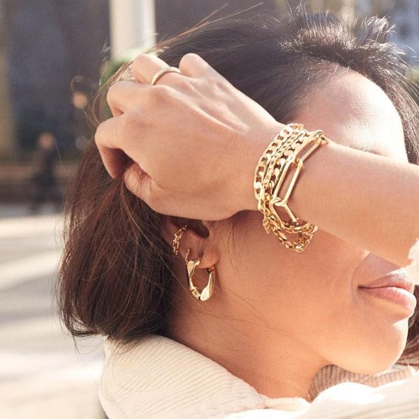 

vintage gold chain bracelets for women fashion jewelry friendship party charm bracelets bangles wholesale mujer pulsera, Golden;silver