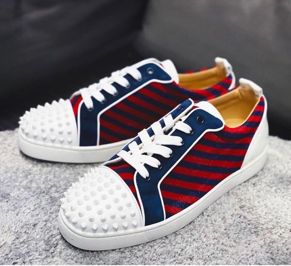 

подлинный box] varsijunior шипы low top кружевные кроссовки обувь мужчины женщины повседневная полуботинки, нашивки * заклепки открытый спо, Black