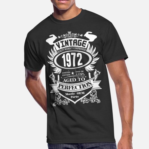 

vintage 1972 aged to perfection t shirt men printing tee shirt crew neck slim crazy casual spring vintage shirt