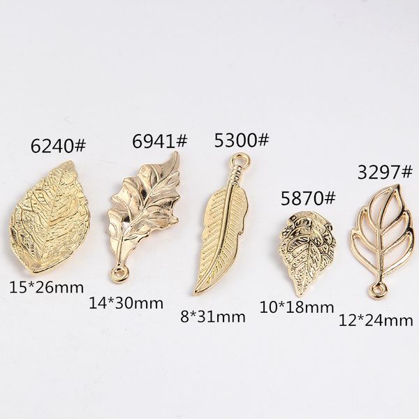 

10pcs gold color metal fligree leaf charms necklace alloy pendants accessories for diy jewelry making bracelets charms findings