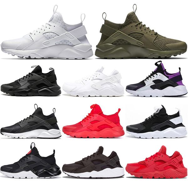 

wholesale huarache 4.0 women mens running shoes pure black purple white green mens trainers runner athletics outdoor sport sneakers 36-45