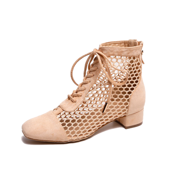

2020 spring, summer and autumn new fashion mesh hollow thick heel sandals all-match large size roman female sandals, Black