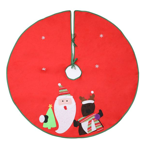 

90cm bottom decoration santa claus christmas tree skirt elk ornament floor mat