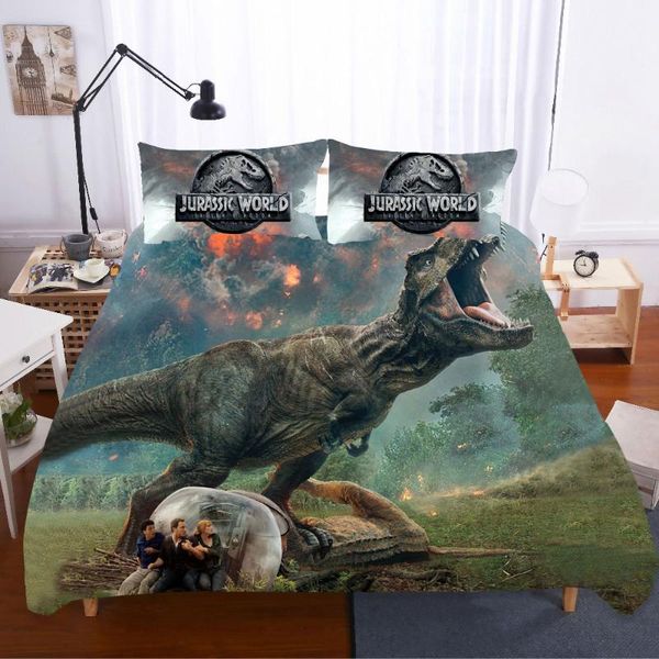 

высокое качество главная юры динозавр textile single  bed set наволочки постельное белье edredon наборы пододеяльник ropa de кама