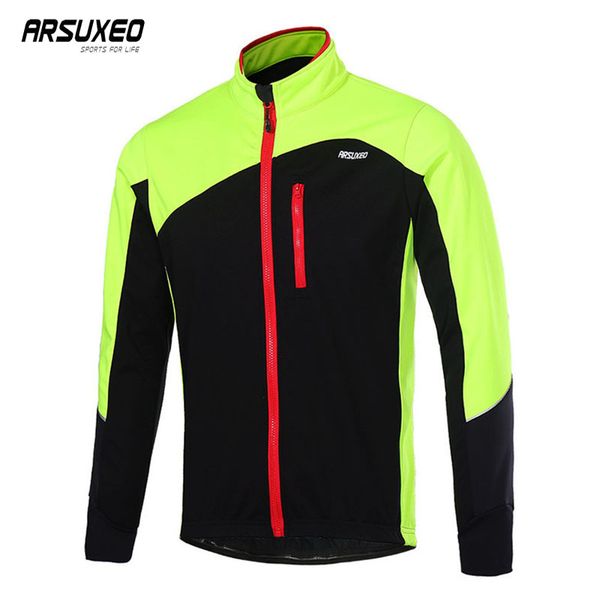 

arsuxeo veste velo hiver thermique winter cycling jacket windbreaker waterafstotende fiets jas chaqueta invierno bicicleta, Black;red