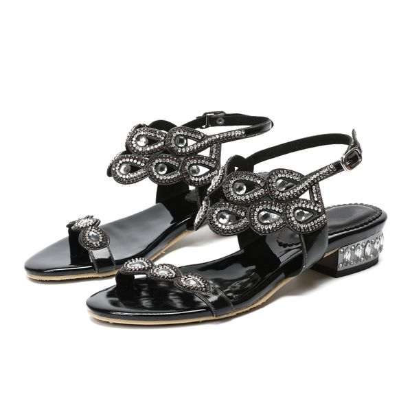 

summer black minimalist pattern beach sandals non-slip flat sandals wild fashion