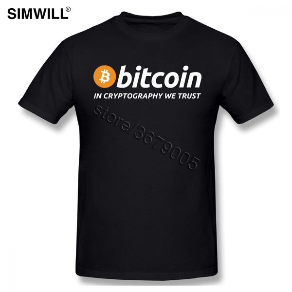 

bitcoin в cryptography we trust tshirt мужчины смешной короткий рукав хлопок t-shirt crew neck криптовалюта футболка brand tee