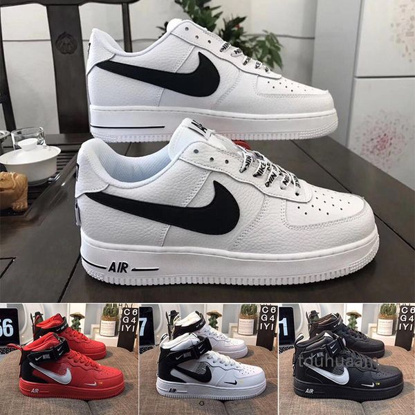 

один 1 dunk вскользь ботинки chaussures скейтбординг черный белый оранжевый пшеничный женщины мужчины высокий низкий конструкторы тренер пла, Black