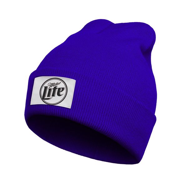 

fashion miller lite logo slouch beanie skull hats dad brewing company high life beer pony bottles champagne bottle, Blue;gray