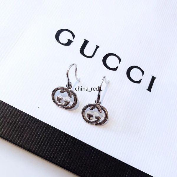 

italy designer earrings 2020 new letter classic retro earrings s925 pure silver needle accessories for women with box ing, Golden;silver