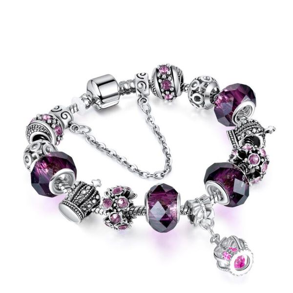 

fashion women charm bracelet colorful beads beaded jewelry for girls children with gift box cx00520, Golden;silver