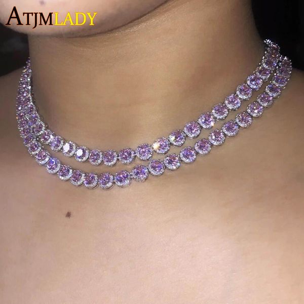 

tennis cz cluster choker necklace tennis chain iced out bling jewelry sparking 5a cz wedding gift fashion women luxury necklace, Golden;silver