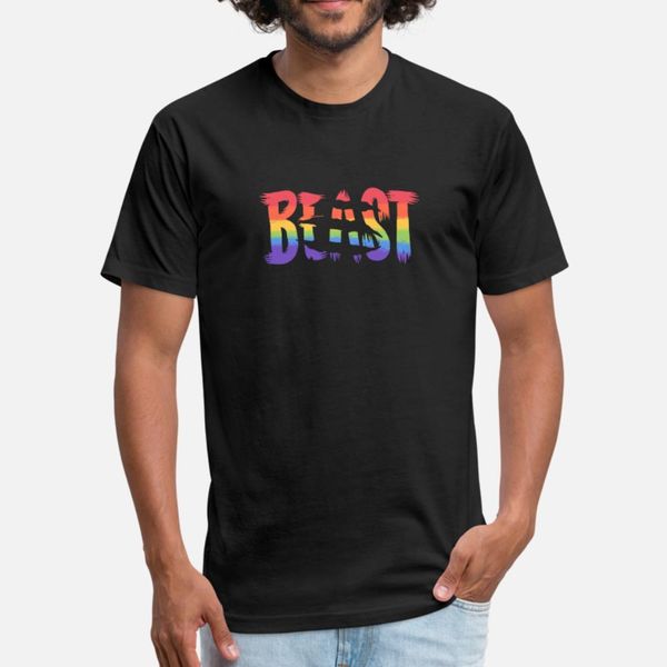 

lgbt flag beast t shirt men print short sleeve s-xxxl costume sunlight casual spring letter shirt