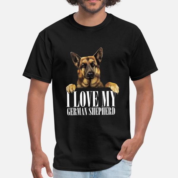 

i love my german shepherd t shirt men personalized tee shirt round collar cute funny casual spring slim shirt