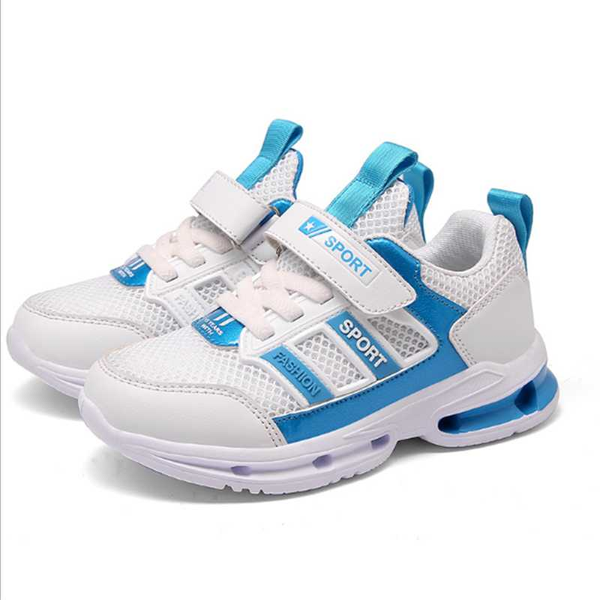 

2020 boys' sports shoes big children's mesh breathable students small white shoes light casual air cushion kids running shoe, Black