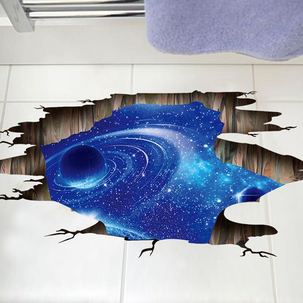 

3d broken wall vast universe starry sky living room decor wall stickers modern decoration wall decals