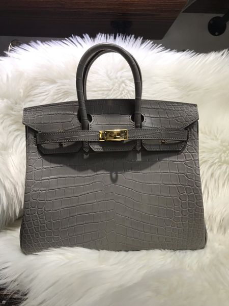 

factory wholesale real matte crocodile handbag 30cm,grey green color,fully handmade wax thread,can make other size,fast delivery