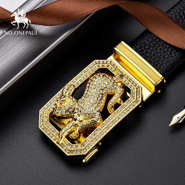 

no.onepaul men genuine luxury fashion belt automatic buckle genuine leather men's belts cow leather belts men 3.8cm width, Black;brown