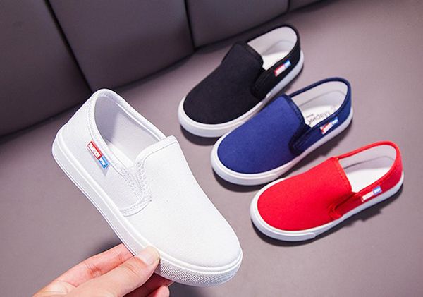 

boys canvas shoes sneakers girls tennis shoes slip on kids footwear toddler white black chaussure zapato casual sandq baby