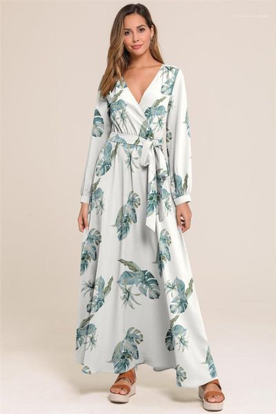 

fashion loose long clothing casual ladies dress women designers v neck long sleeve printed ladies dresses, Black;gray