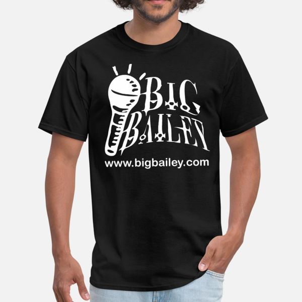 

big bailey logo and website white artwork t shirt men printed cotton o neck costume famous casual summer style normal shirt