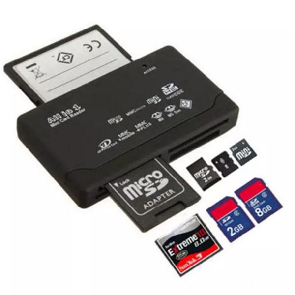 All-in-1 portátil tudo em um mini leitor de cartão multi em 1 USB 2.0 Leitor de cartão de memória DHL Free