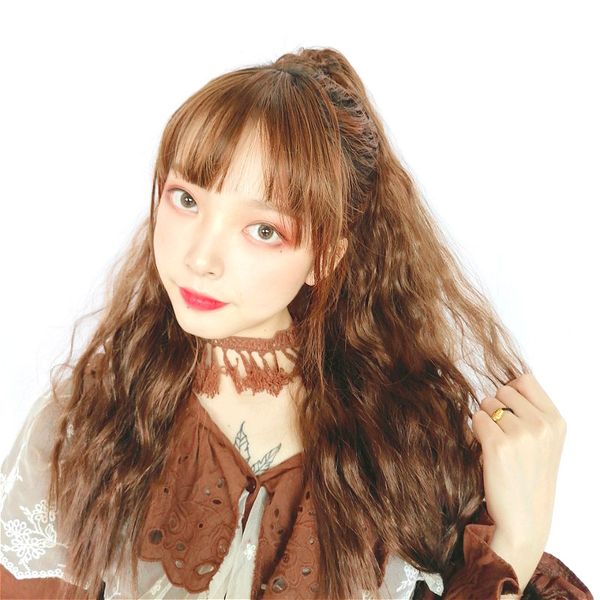 

korean girls short hair temperament oblique bangs soft girl short factory direct sales, Black;brown
