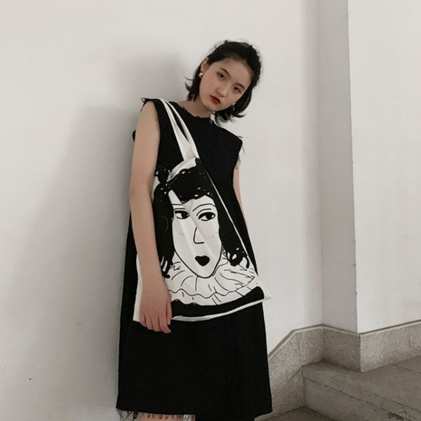 

women's 2020 new korean version of simple white student large capacity canvas bag women's shoulder ins tote bags handbags