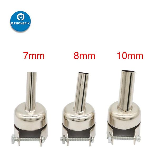 

phonefix 45 degree air gun nozzles 3/4/5/7/8/10mm curved nozzles replaceable for 850 852 air soldering station