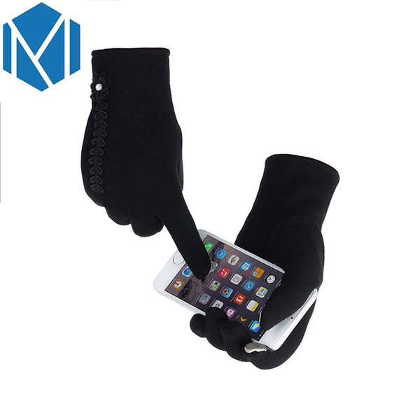 

five fingers gloves 2021 elegant winter for women warm screen sense female soft wrist girls casual covered finger mittens, Blue;gray