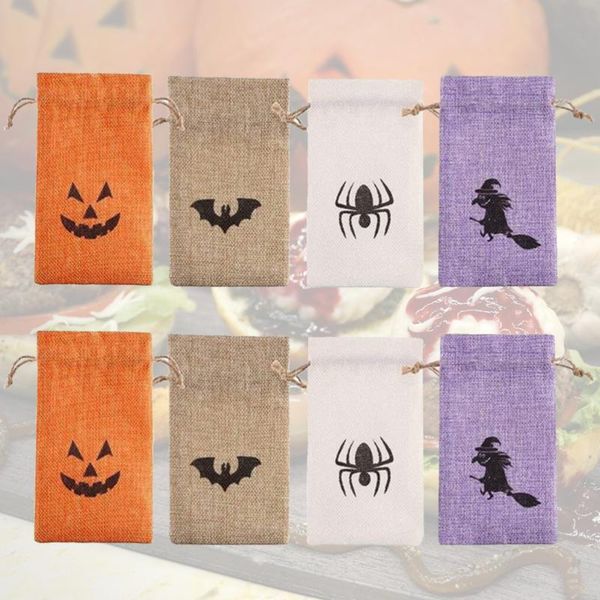 

8pcs halloween candy drawstring bags gift storage pouches for kids candy containers (assorted color